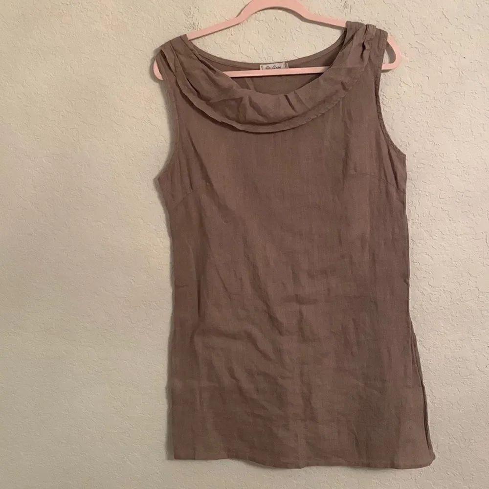 Blue Orchid Linen Mini Dress Made in Italy Size L
